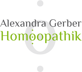 Logo von Gerber Homöopathik in grau und grün